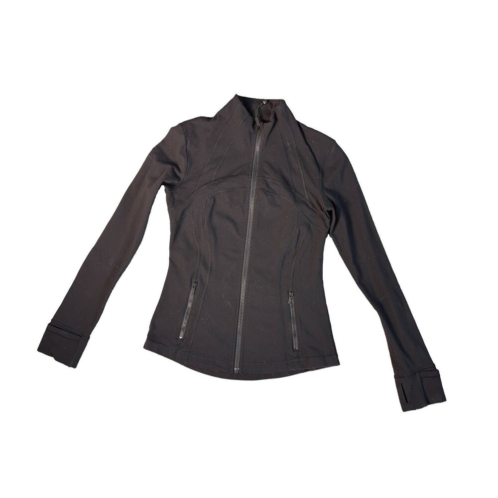lululemon Define Black Full Zip Track Jacket Thumbholes Women’s Size 8